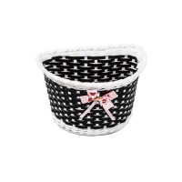 Csepel braided front basket with a bow for a children's bicycle